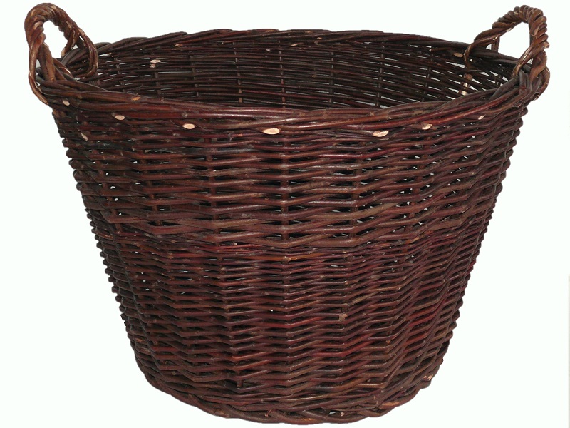 Koš na dřevo proutěný tmavý 50 x 33 cm  