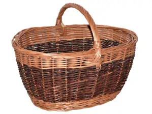 Košík proutěný dvoubarevný 45x35 cm