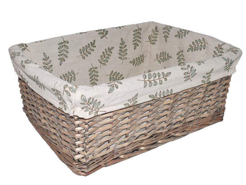 Proutěný úložný koš šedý 41x31 cm